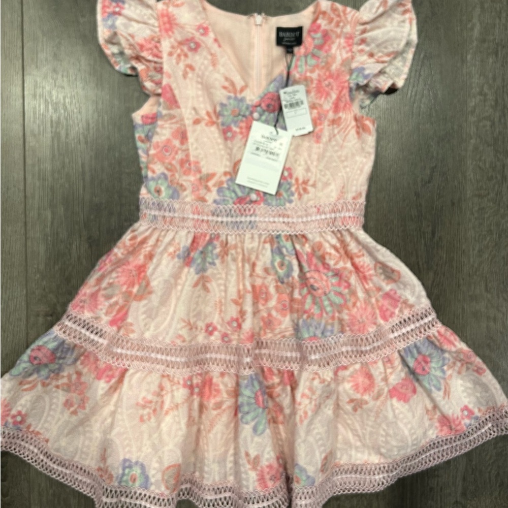 Bardot Pink and Blue Floral Kids Dress